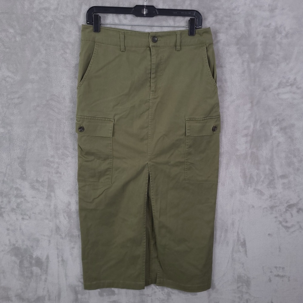 Jason Wu Skirt Women Small Midi Cargo Long Khaki Green Military Y2K Skirt